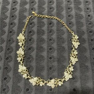 Sarah Coventry Silver and Gold Leaf Motif Necklace